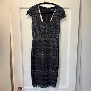 Marciano Black Textured Midi Dress